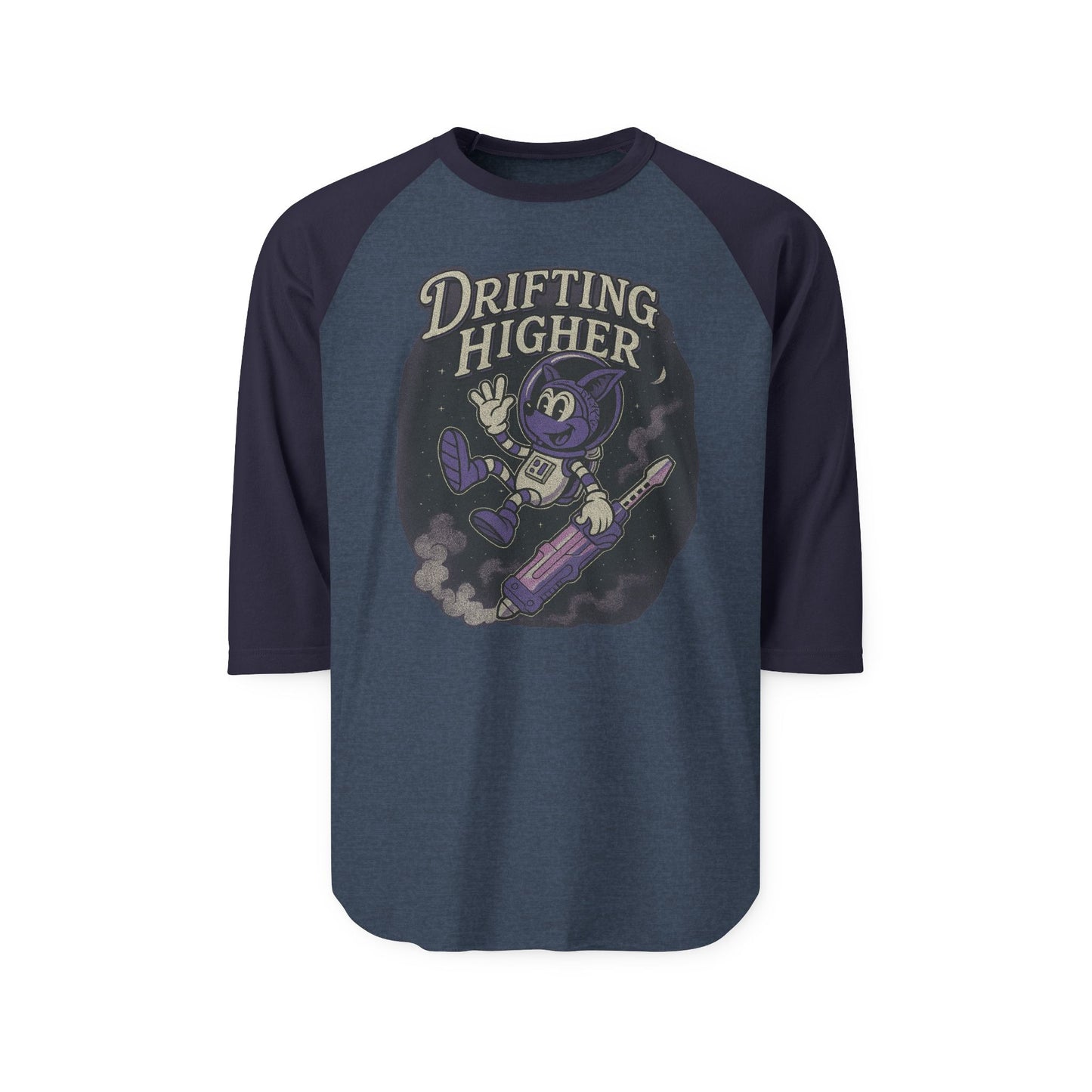 "Drifting Higher" - Three-Quarter Sleeve Raglan T-Shirt