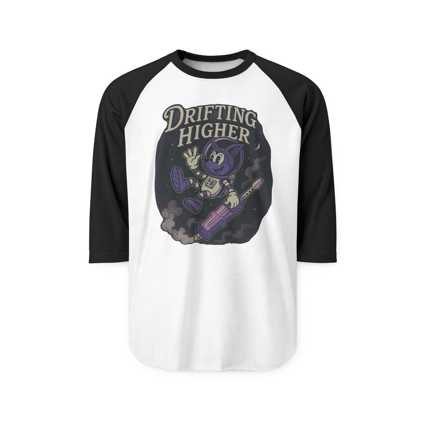 "Drifting Higher" - Three-Quarter Sleeve Raglan T-Shirt