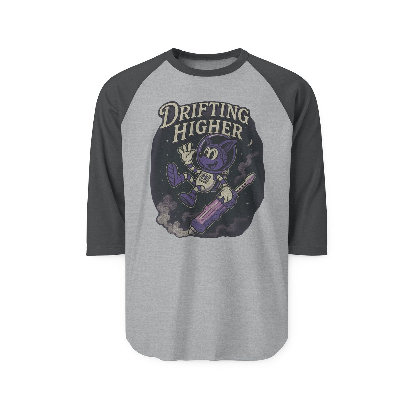"Drifting Higher" - Three-Quarter Sleeve Raglan T-Shirt