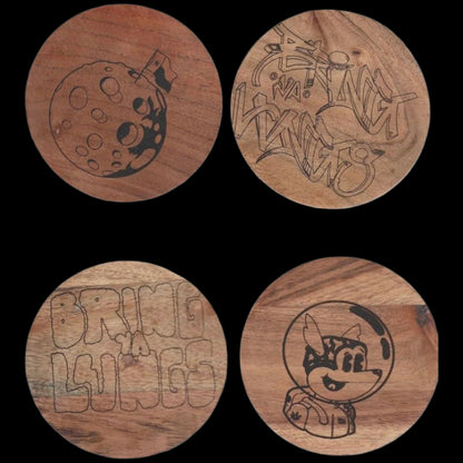 BYL Logo Wood Coaster Set 4pcs (1 of 1)