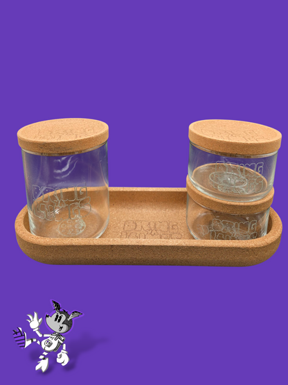 BYL Triple-Glass Jar Cork Tray – 1 / 1 Collector’s Set