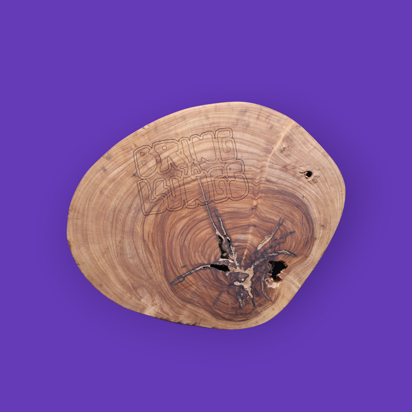 BYL Olive Wood Slab Display — Quartz & Accessory Holder