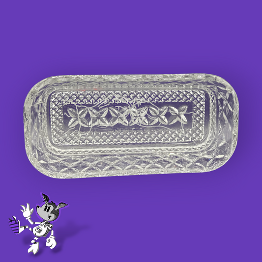 BYL “The Creation” Engraved Vintage Glass Dish
